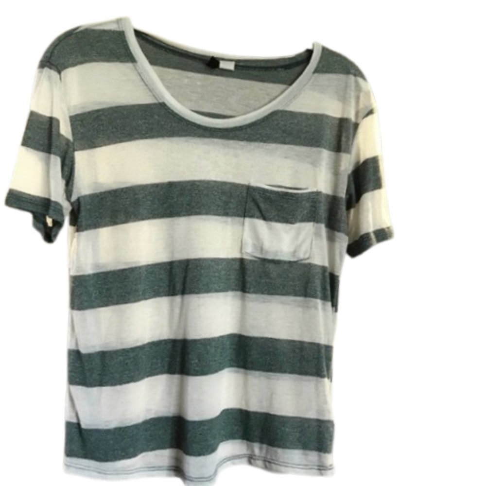 Urban Outfitters Striped Tee Green & White - XS